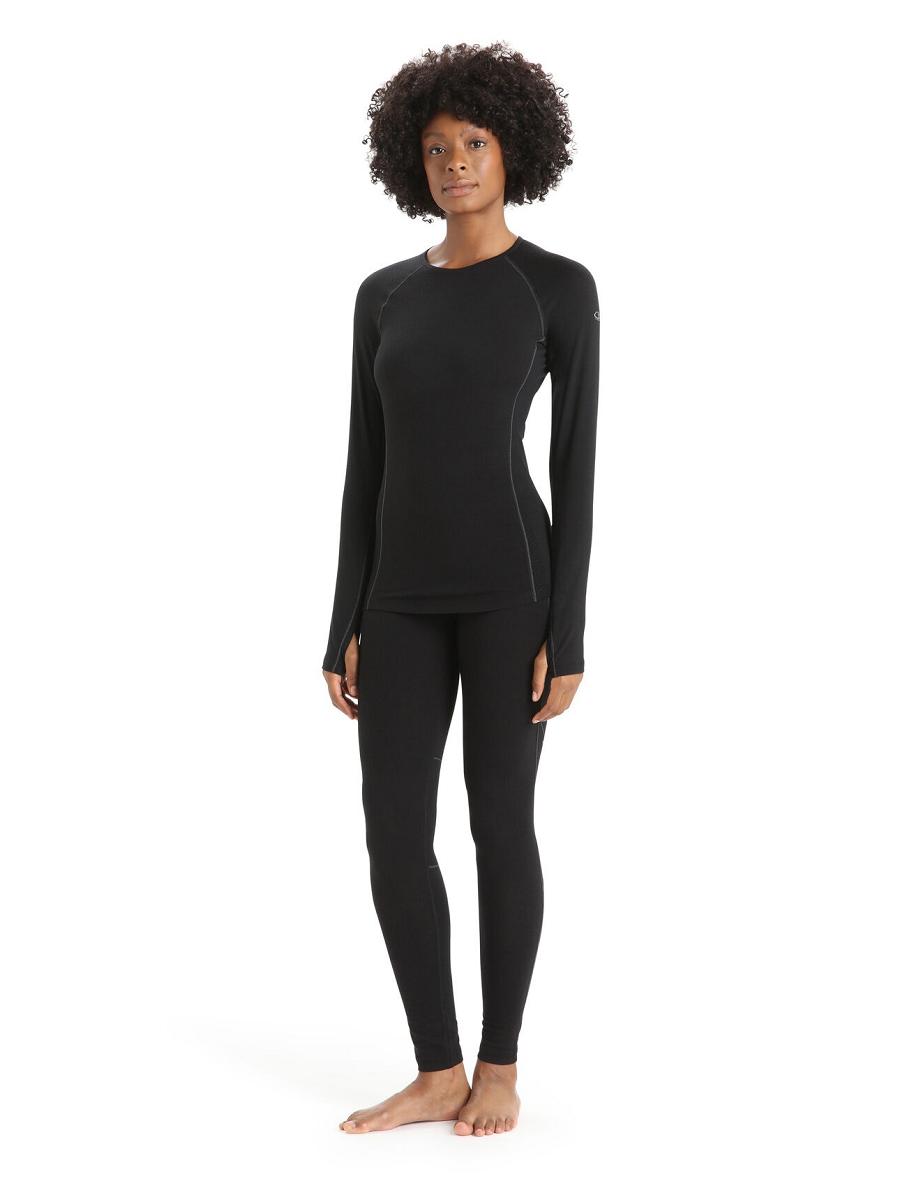 Base Layers Icebreaker BodyfitZone™ Merino 150 Zone Thermal Leggings Damskie Czarne | PL 1059VRWD